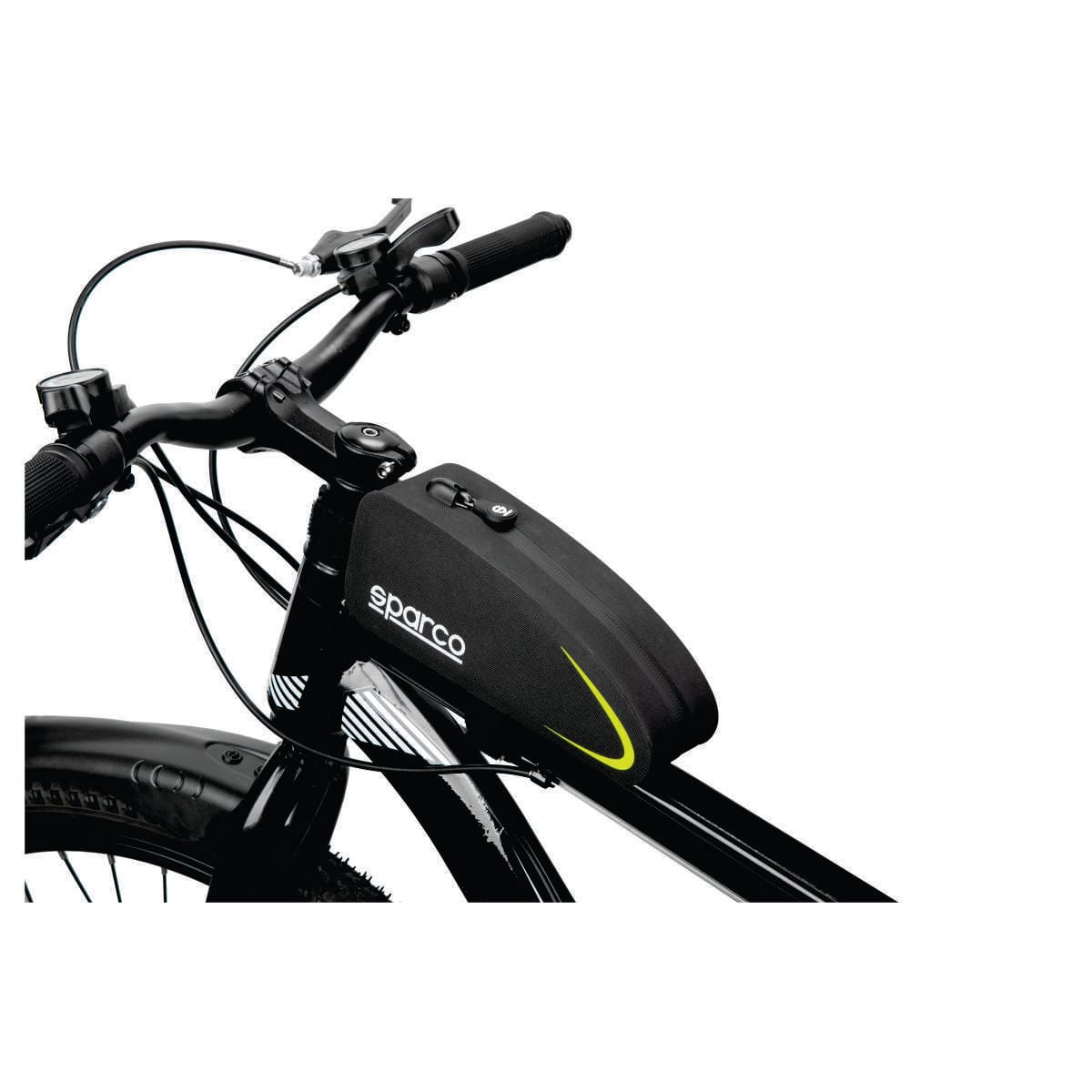 Bolsa impermeable Sparco SE102YL para bicicleta, montada en la bicicleta
