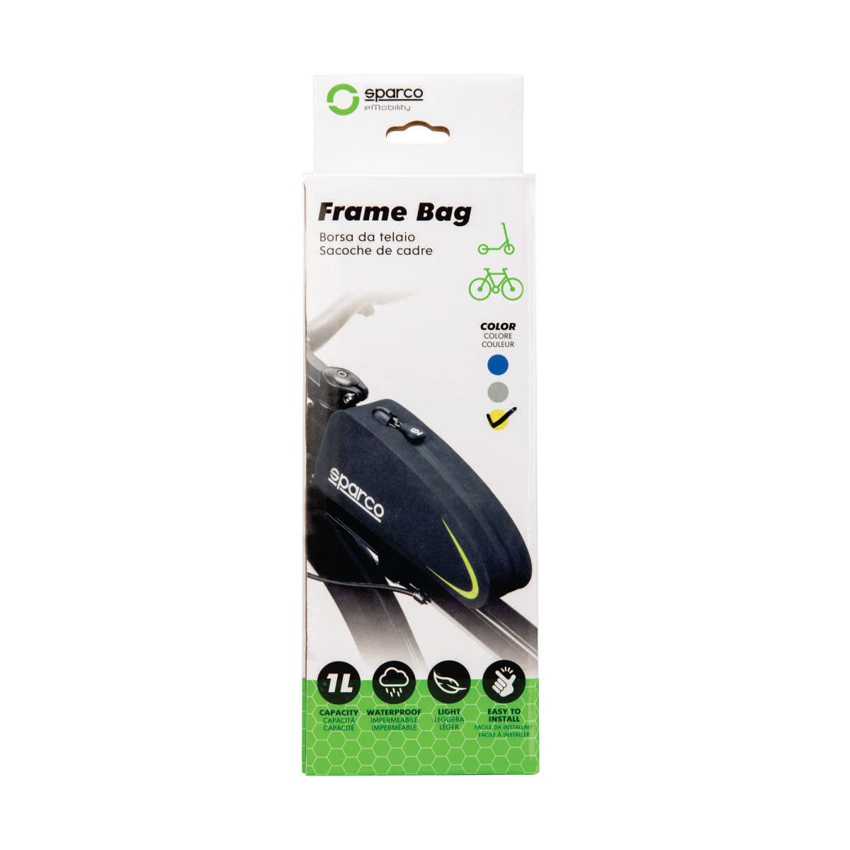 Bolsa impermeable Sparco SE102YL para bicicleta, empaque