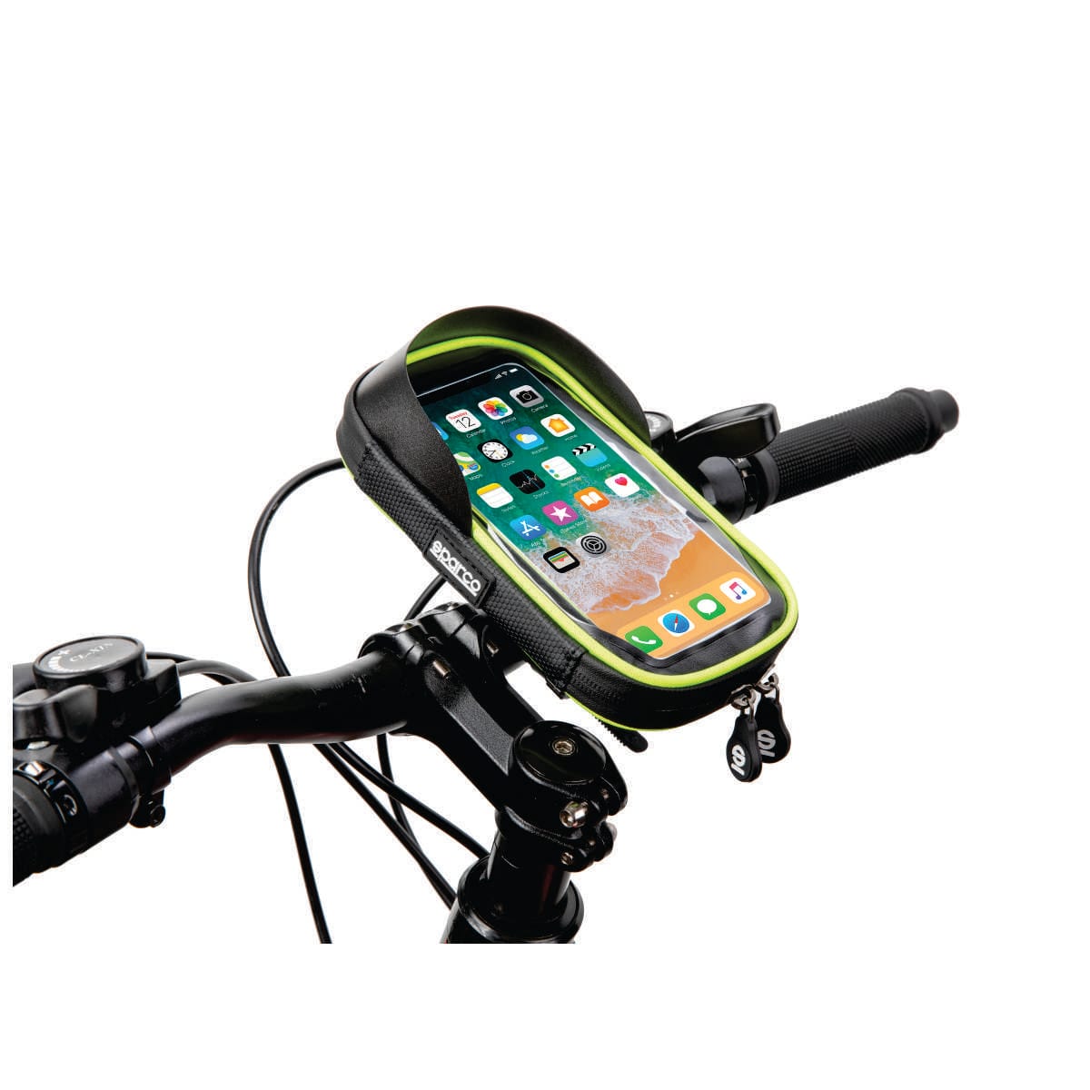 Bolsa impermeable para teléfono Sparco SE106YL, montada en el manubrio