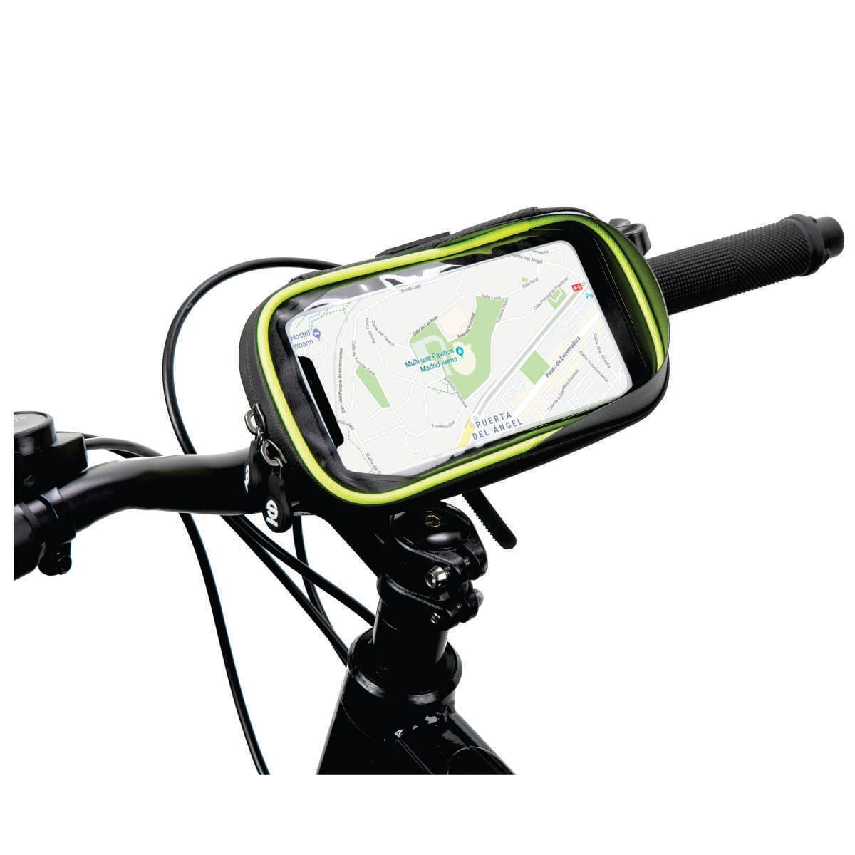 Bolsa impermeable para teléfono Sparco SE106YL, en uso con mapa