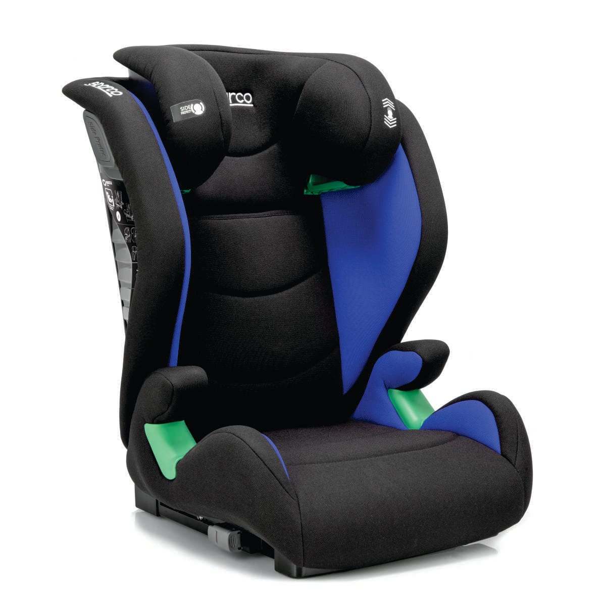 Asiento elevador Sparco SK2000i azul, vista tres cuartos