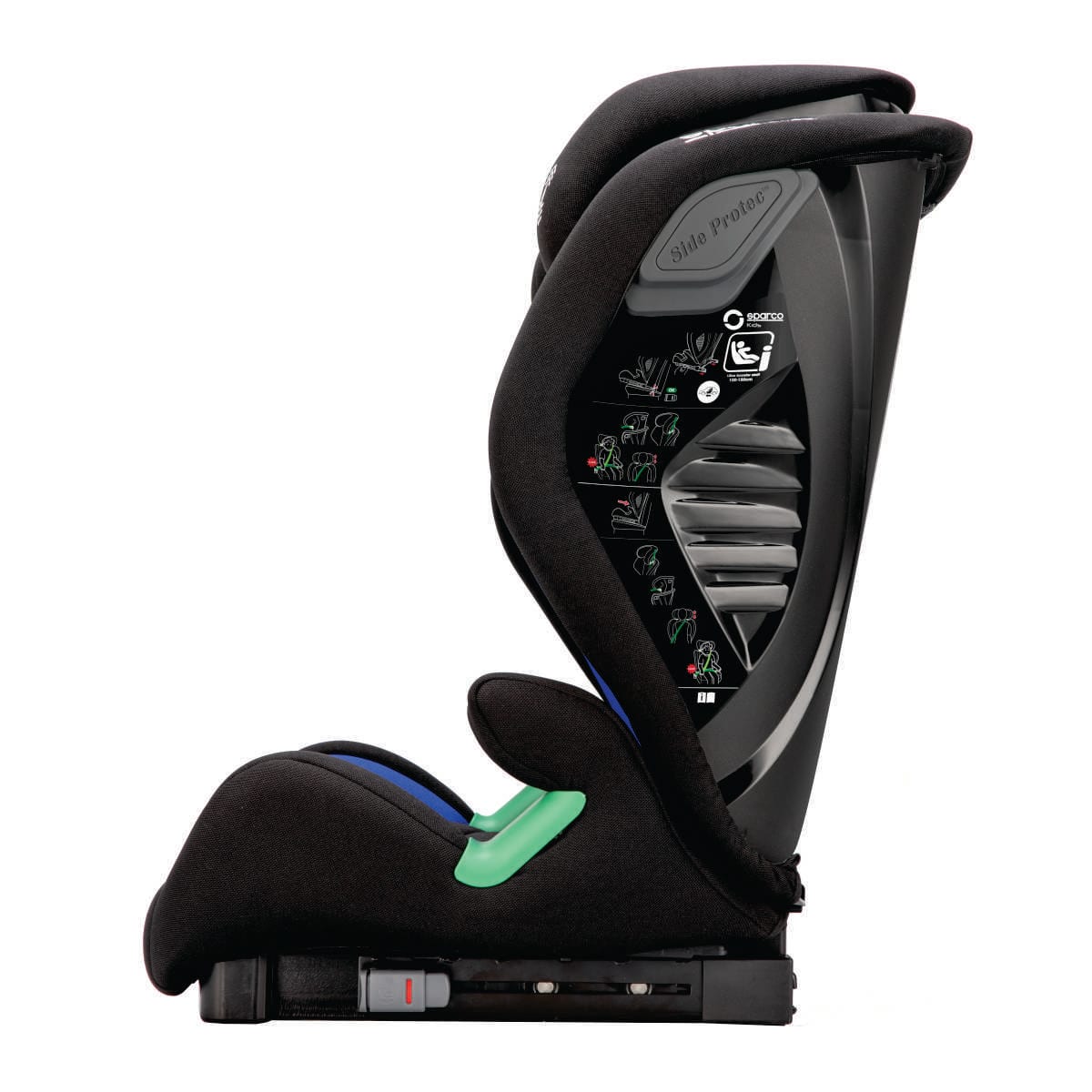 Asiento elevador Sparco SK2000i azul, perfil