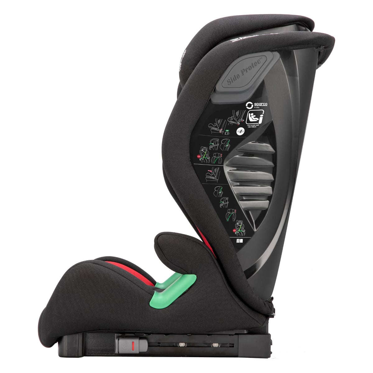 Asiento elevador Sparco SK2000i rojo, perfil