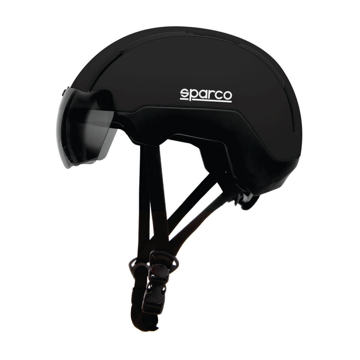 Casco urbano Sparco con visera, negro, vista lateral