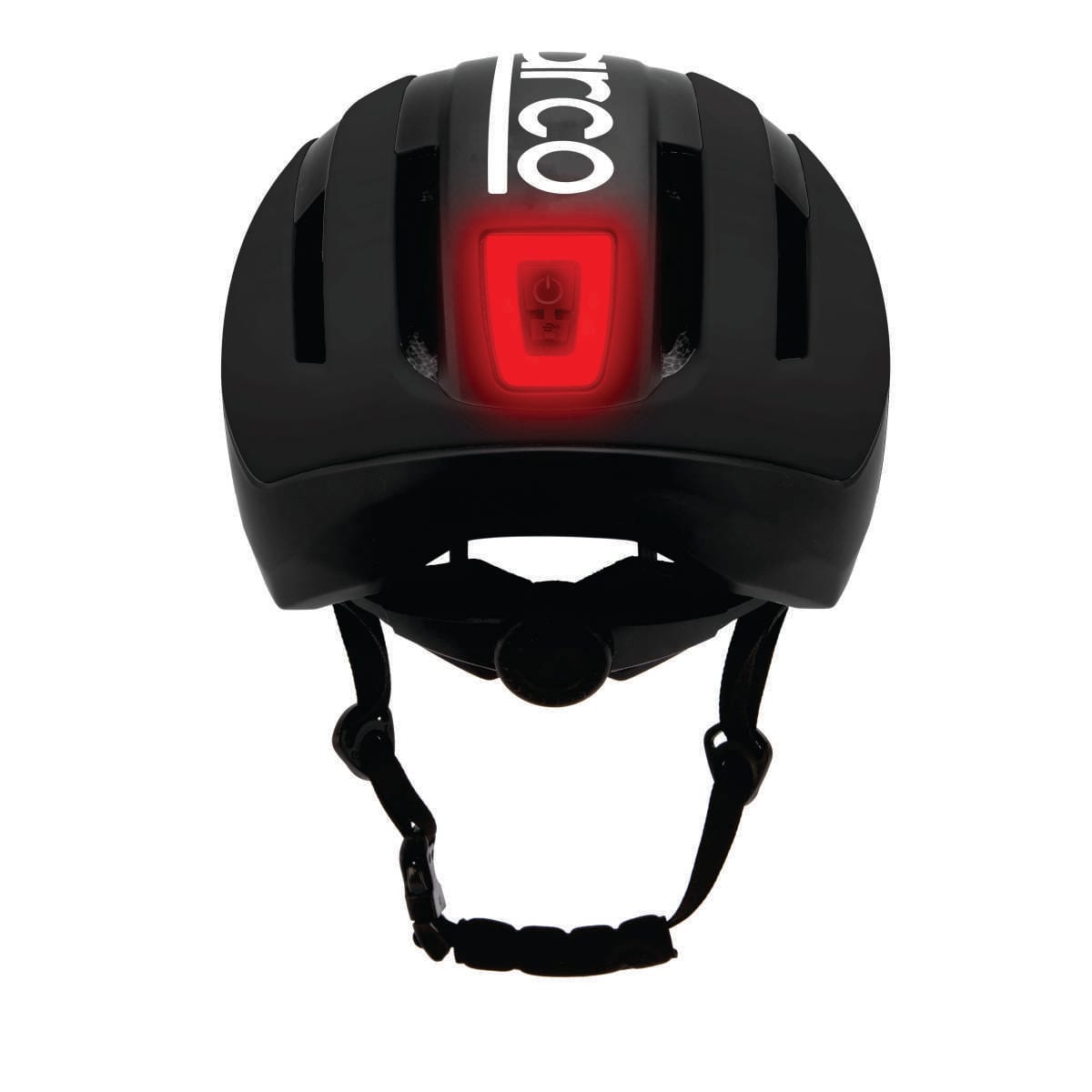 Casco urbano Sparco con visera, negro, vista trasera con luz