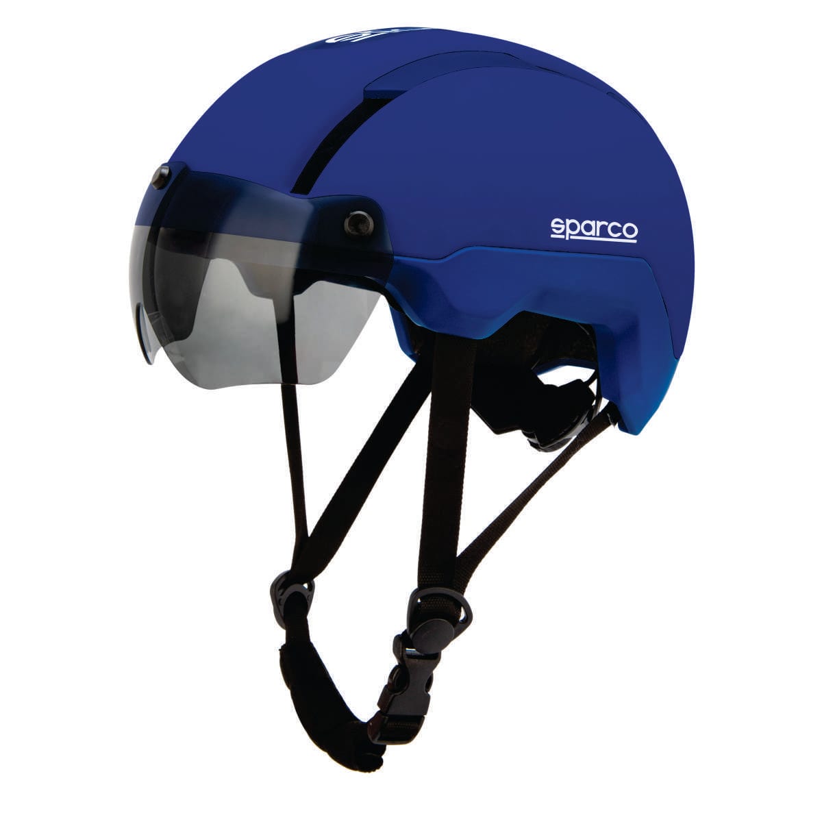 Casco urbano Sparco con visera, azul