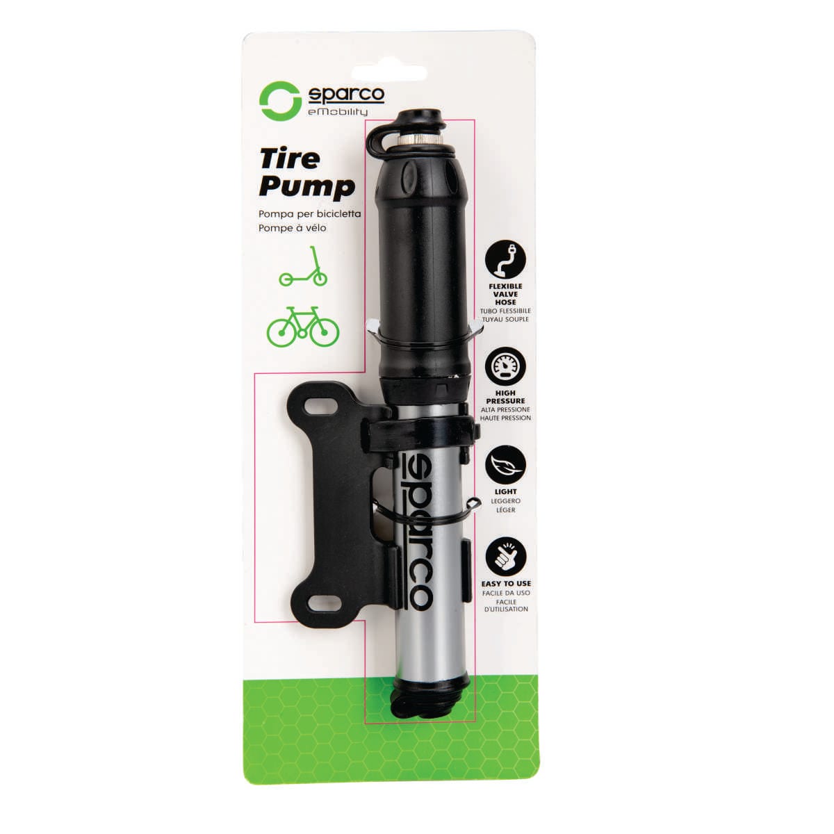 Bomba de aire mini Sparco SE601GR, empaque