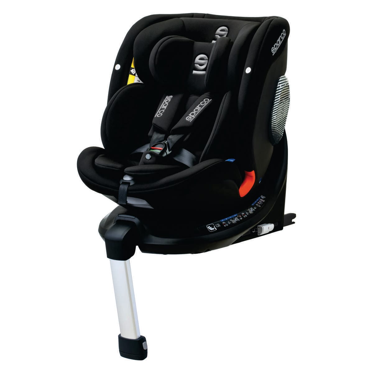 Silla giratoria Sparco SK7000i Rapid negra, con base y pata de apoyo