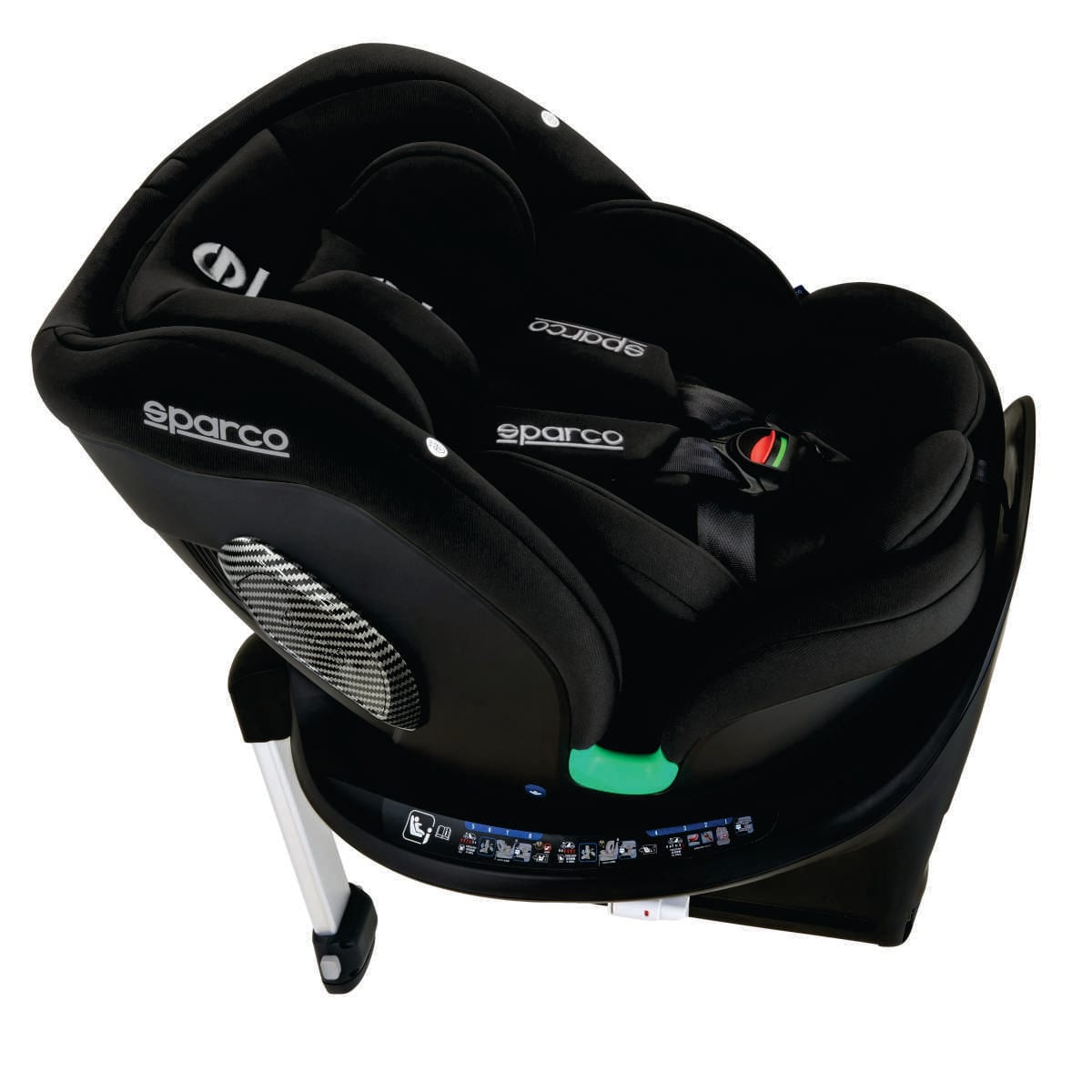 Silla giratoria Sparco SK7000i Rapid negra, posición reclinada