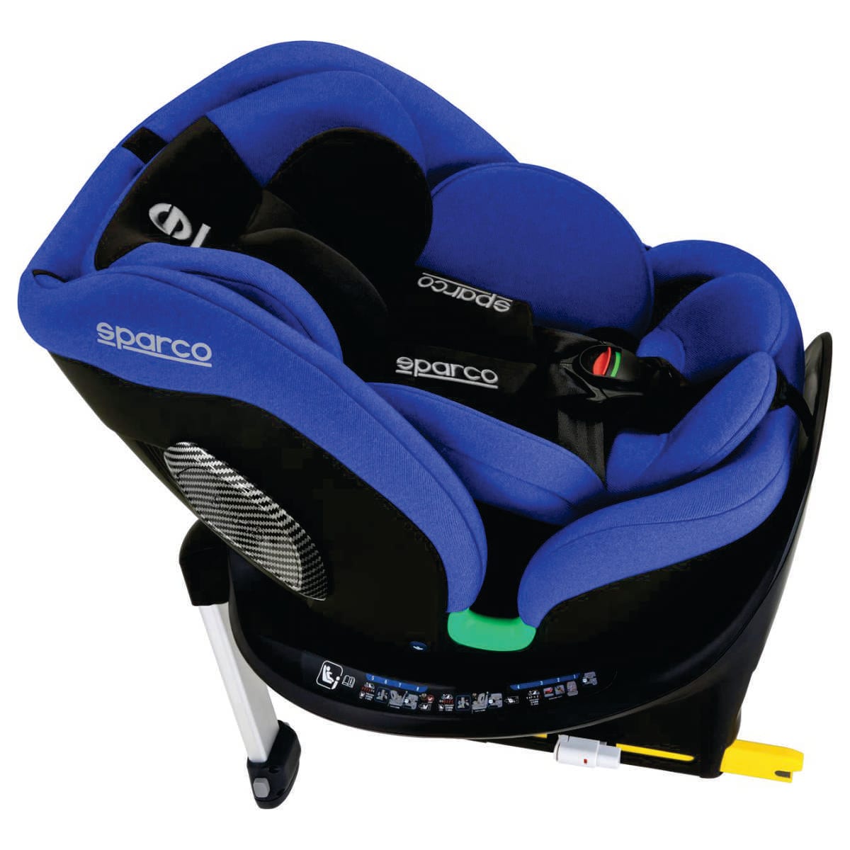 Silla giratoria Sparco SK7000i Rapid azul, posición reclinada
