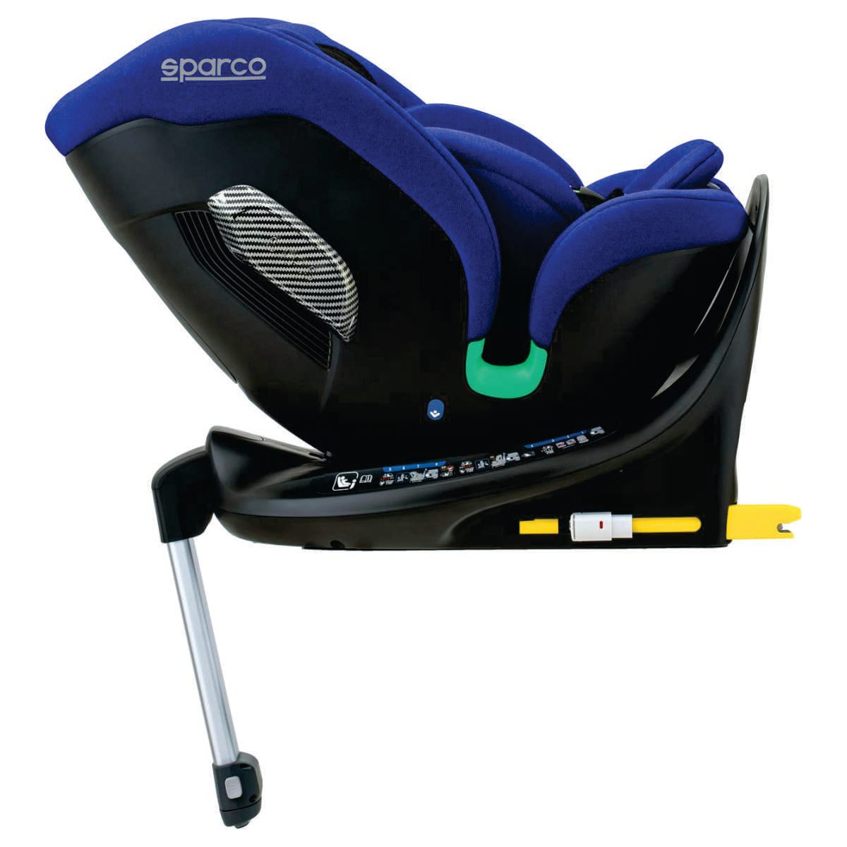 Silla giratoria Sparco SK7000i Rapid azul, vista lateral a contramarcha