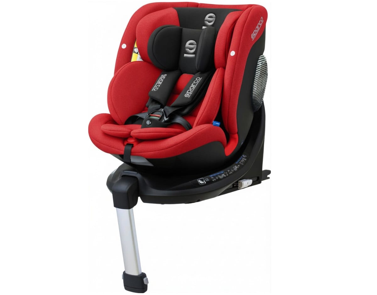 Silla giratoria Sparco SK7000i Rapid roja, con base y pata de apoyo