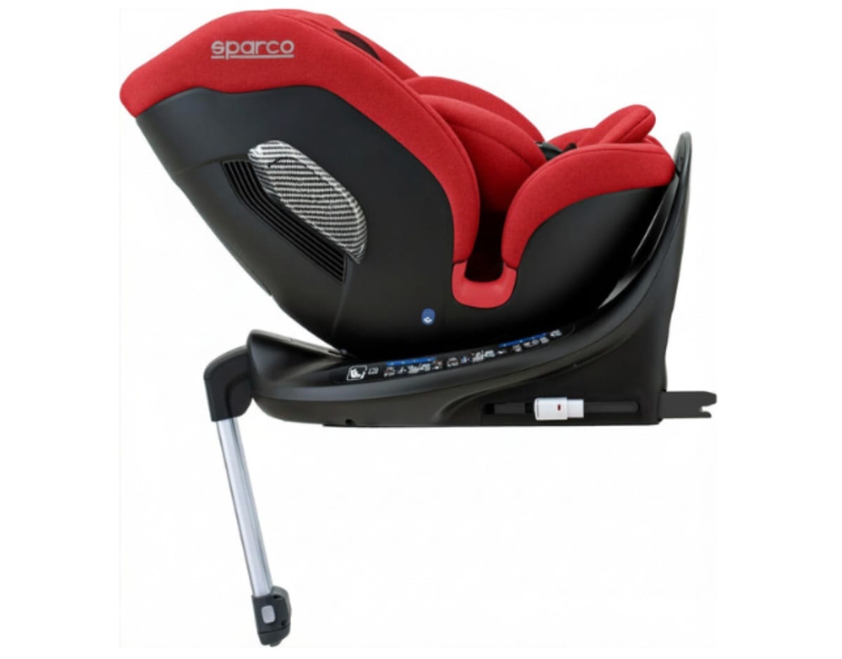 Silla giratoria Sparco SK7000i Rapid roja, vista lateral a contramarcha