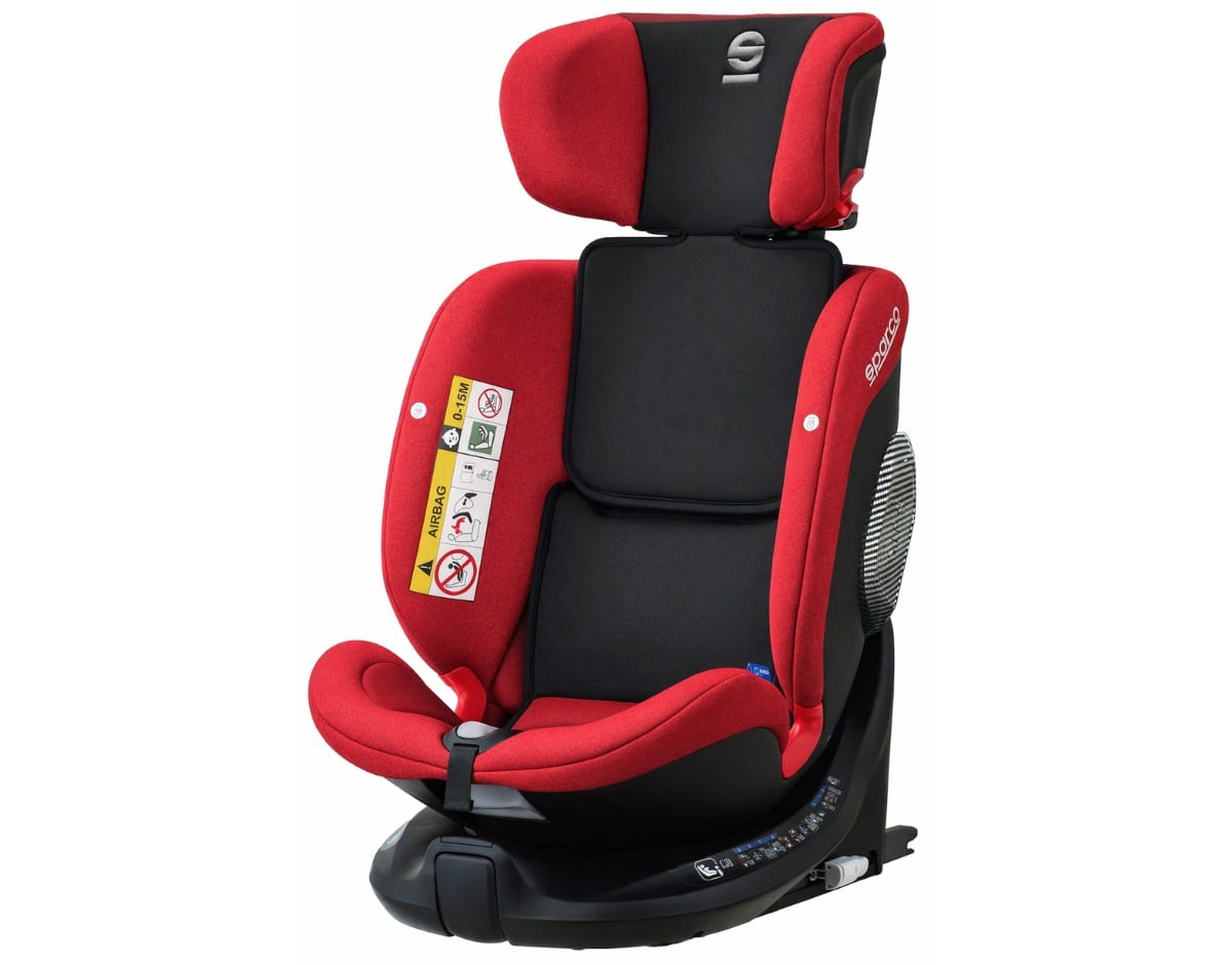 Silla giratoria Sparco SK7000i Rapid roja, modo booster con respaldo