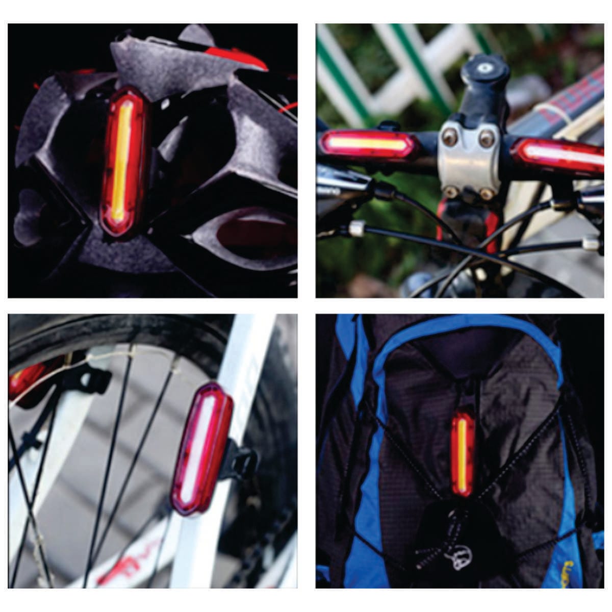 Luz trasera Sparco SE706 impermeable y recargable, formas de montaje