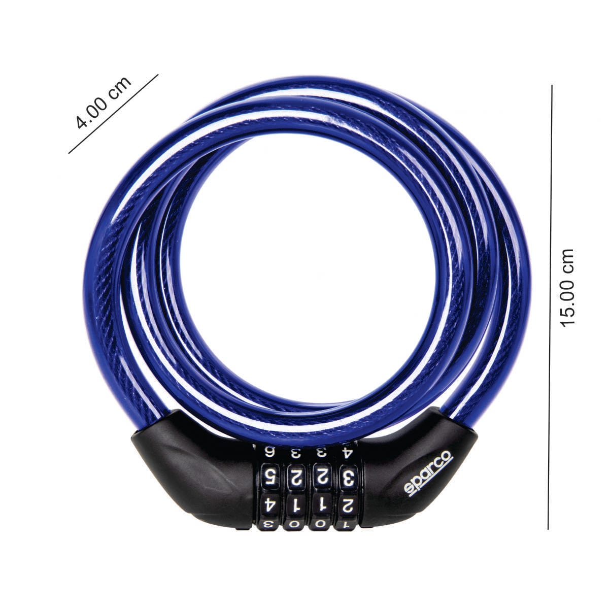 Candado de combinación Sparco SE804BL, medidas