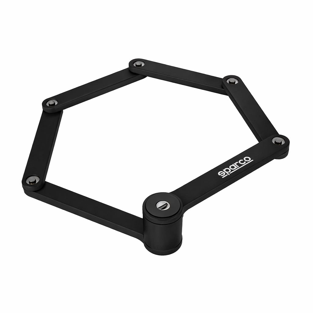Candado plegable Sparco SE805 negro, abierto