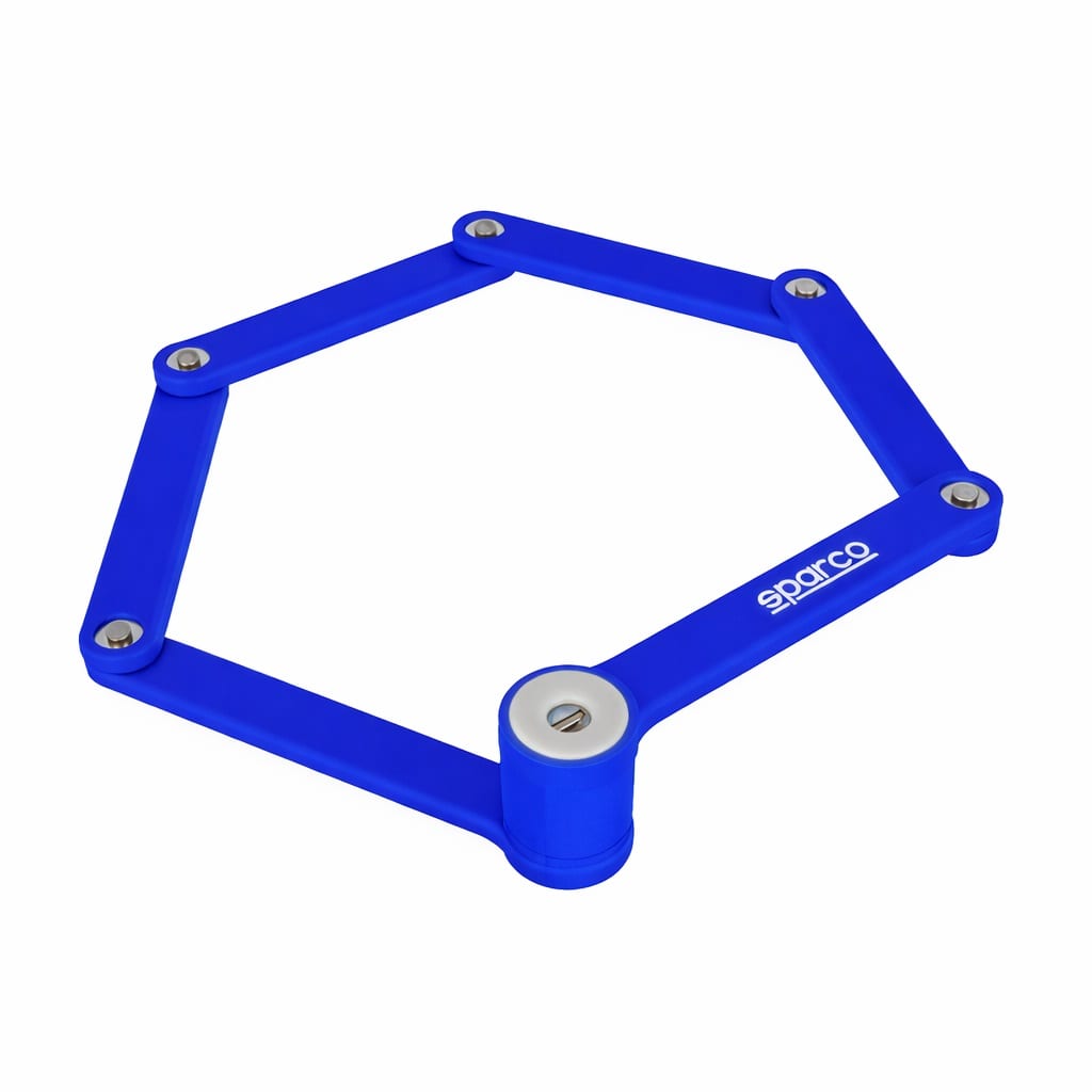 Candado plegable Sparco SE805 azul, abierto