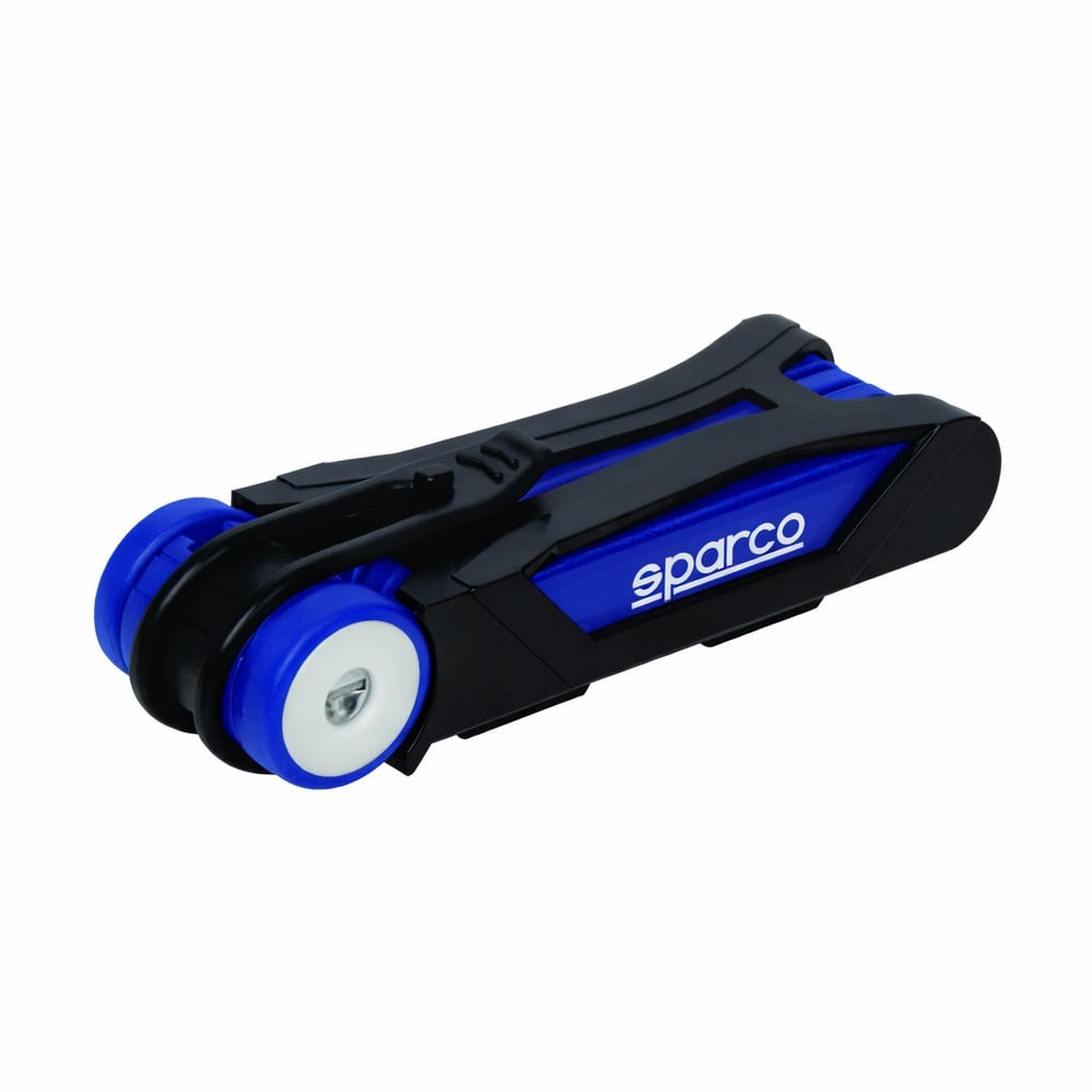 Candado plegable Sparco SE805 azul, con soporte