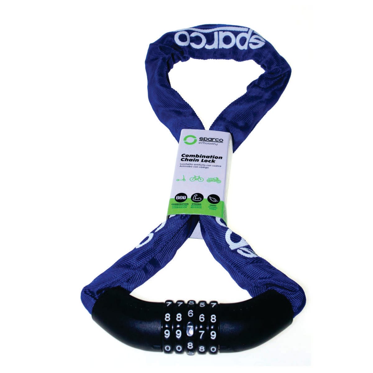 Candado de cadena Sparco SE806BL, empaque