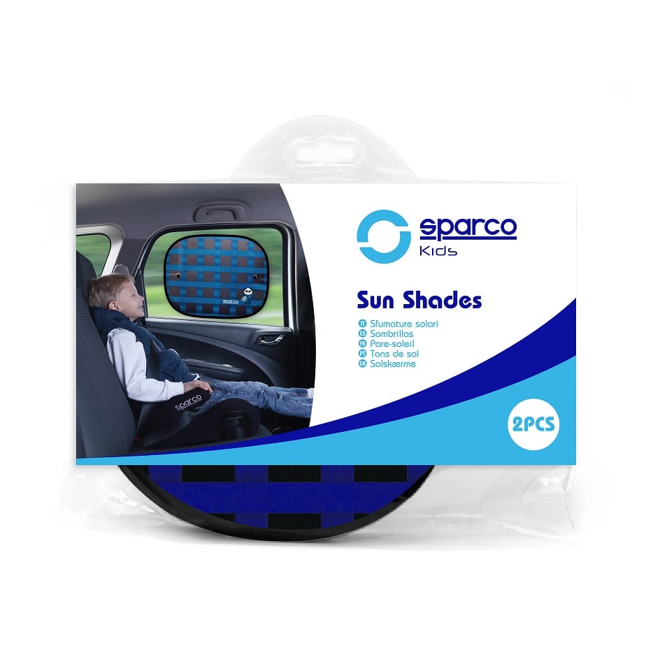 Parasol de ventana lateral Sparco azul, empaque
